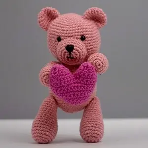Teddy Bear with Crochet Heart pattern