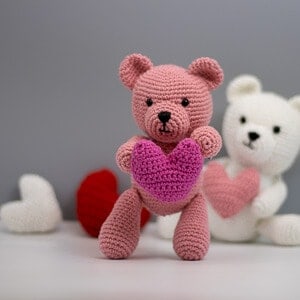 teddy bear crochet pattern valentines gift