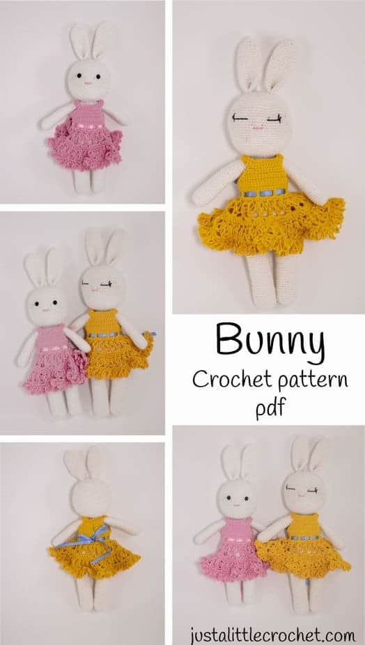 Crochet pattern bunny rabbit easter spring dress pattern how to bunny tutorial