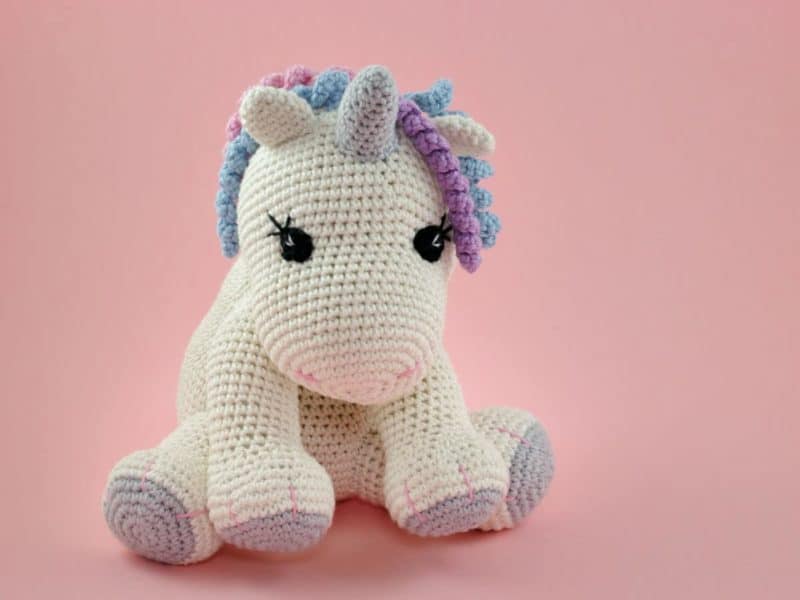 Crochet plush pattern for unicorn plush stuffed toy